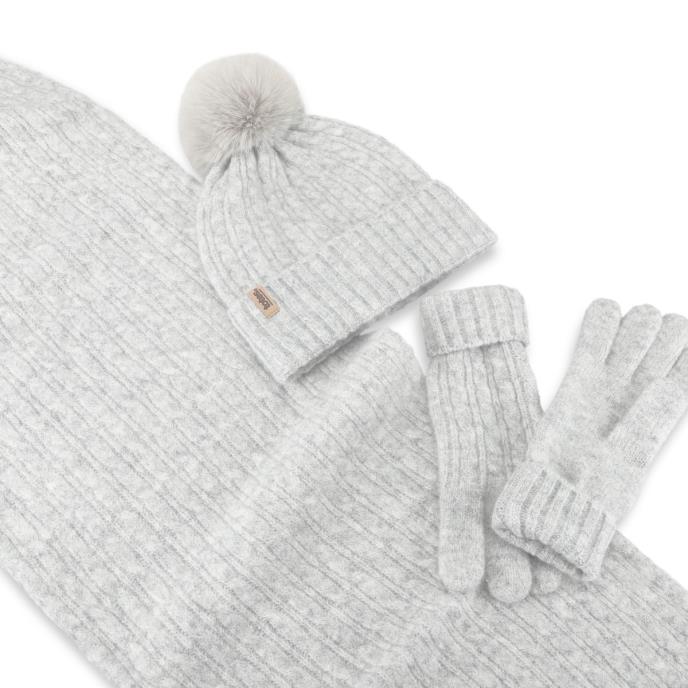totes toasties® Ladies Knitted Hat Scarf & Glove Gift Set Grey Extra Image 6